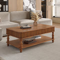 Vintage Brown Lift Top Coffee Table with Storage.