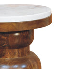 Solid Wood Marble Top Bulla Side Table for Modern Living.