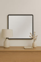 Peppercorn Wood Mirror with Elm Veneer Frame.