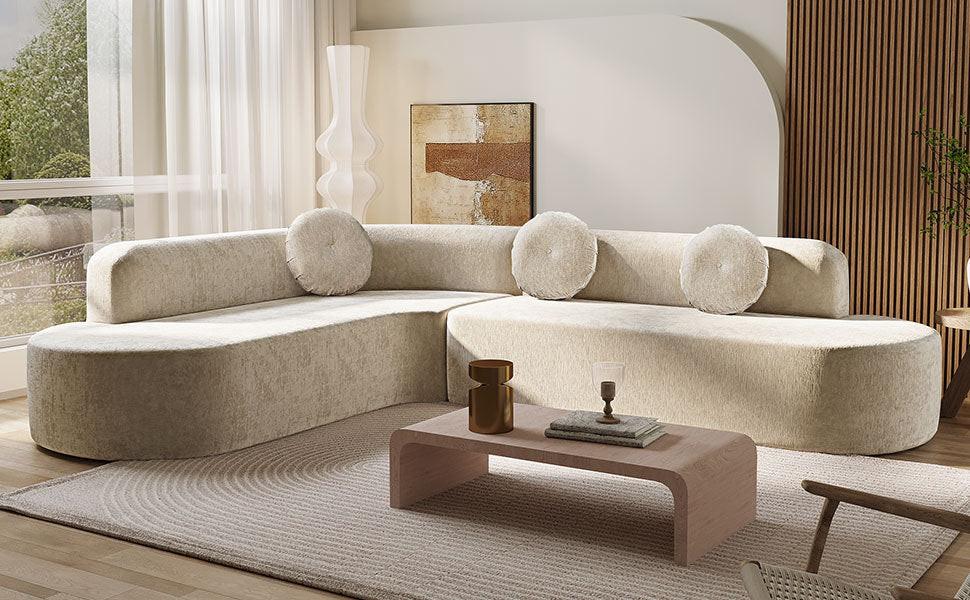 Extra Large Sectional Sofa - Elegant Design with Cushions.