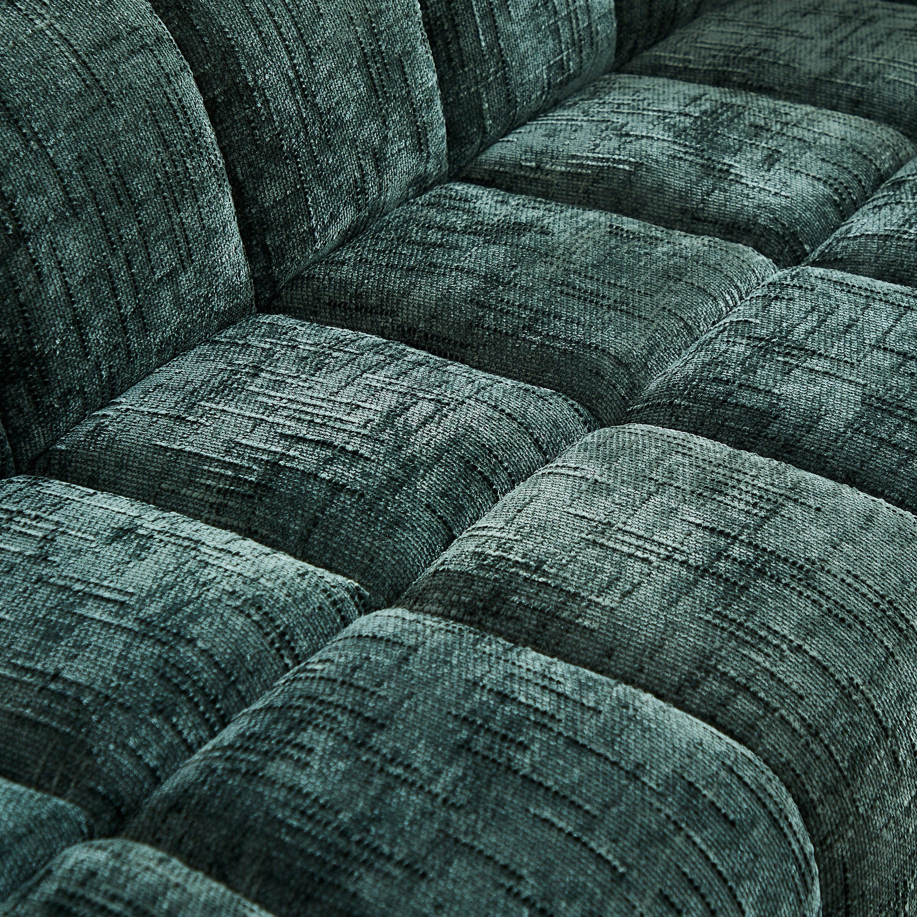 Chenille Foam Sofa - Modern Quilted Design for Comfort.