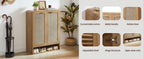 Rattan Shoe Cabinet with 6-Tiers for Shoe Storage.