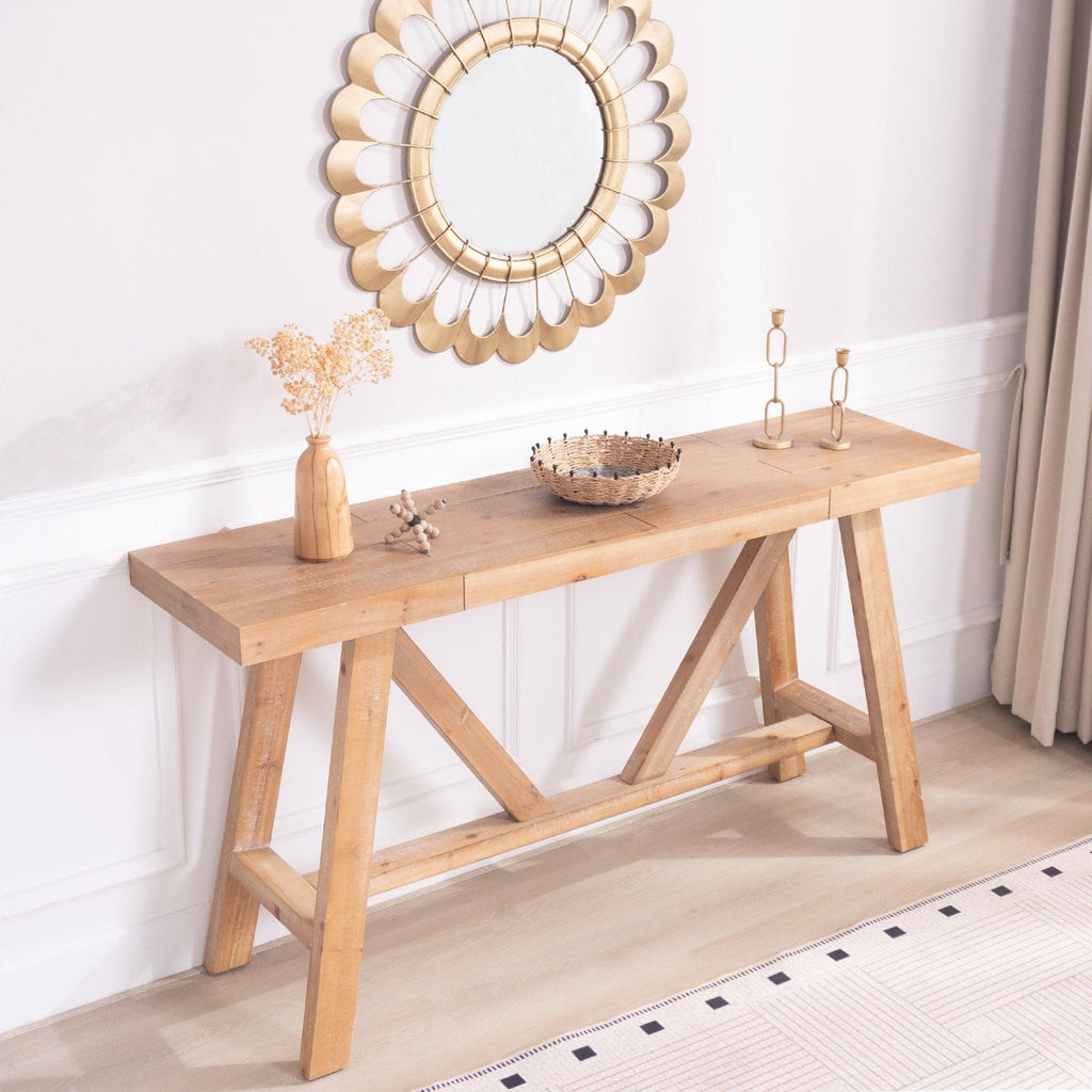Farmhouse A-Frame Console Table - 58.5" Wide.