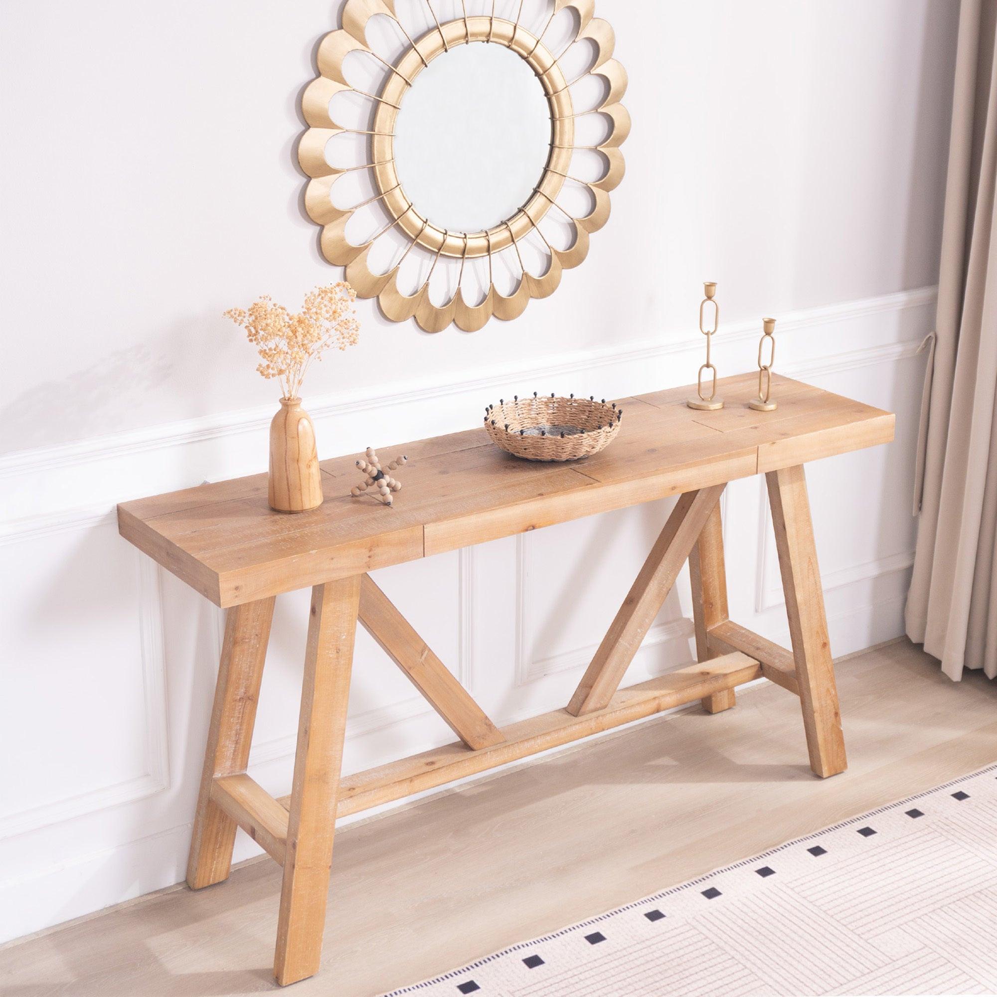 Farmhouse A-Frame Console Table - 58.5" Wide.