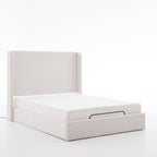 Caron Adjustable Wingback Bed Bundle Set - Queen Size.