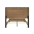 Queen Size Walnut Chestnut Bedroom Set with Dresser and Mirror.