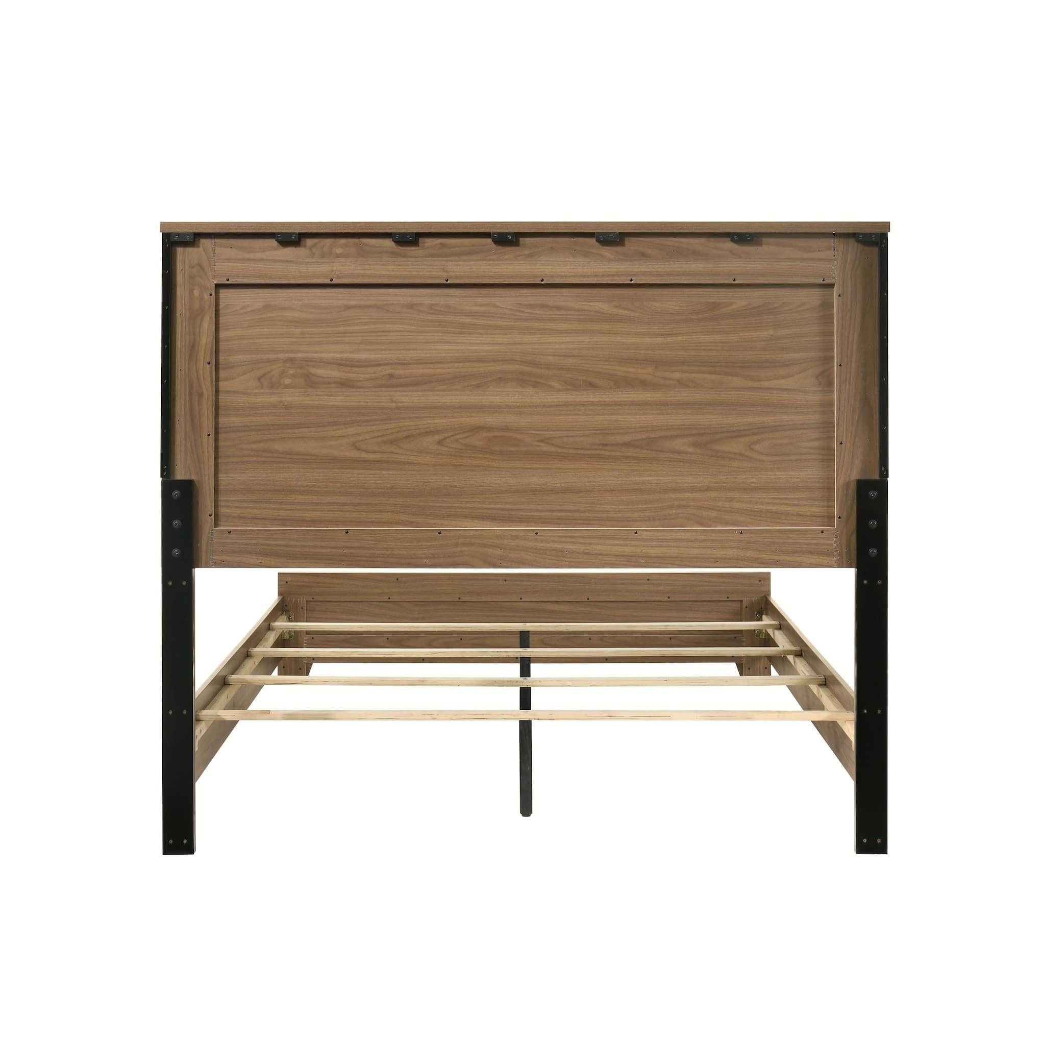 King Size Bed Panel Headboard in Walnut / Chestnut Brown.