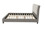 Modern King Size Bed Set with Two Tone Upholstered Headboard.