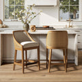 Cane Upholstered Oak Counter Stool - Charleston 27'.