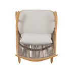 Outdoor Rocking Chair with Iron Frame for Comfort.