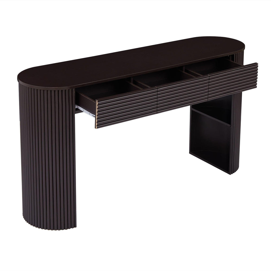 Retro Console Table with Storage for Living Room & Entryway.