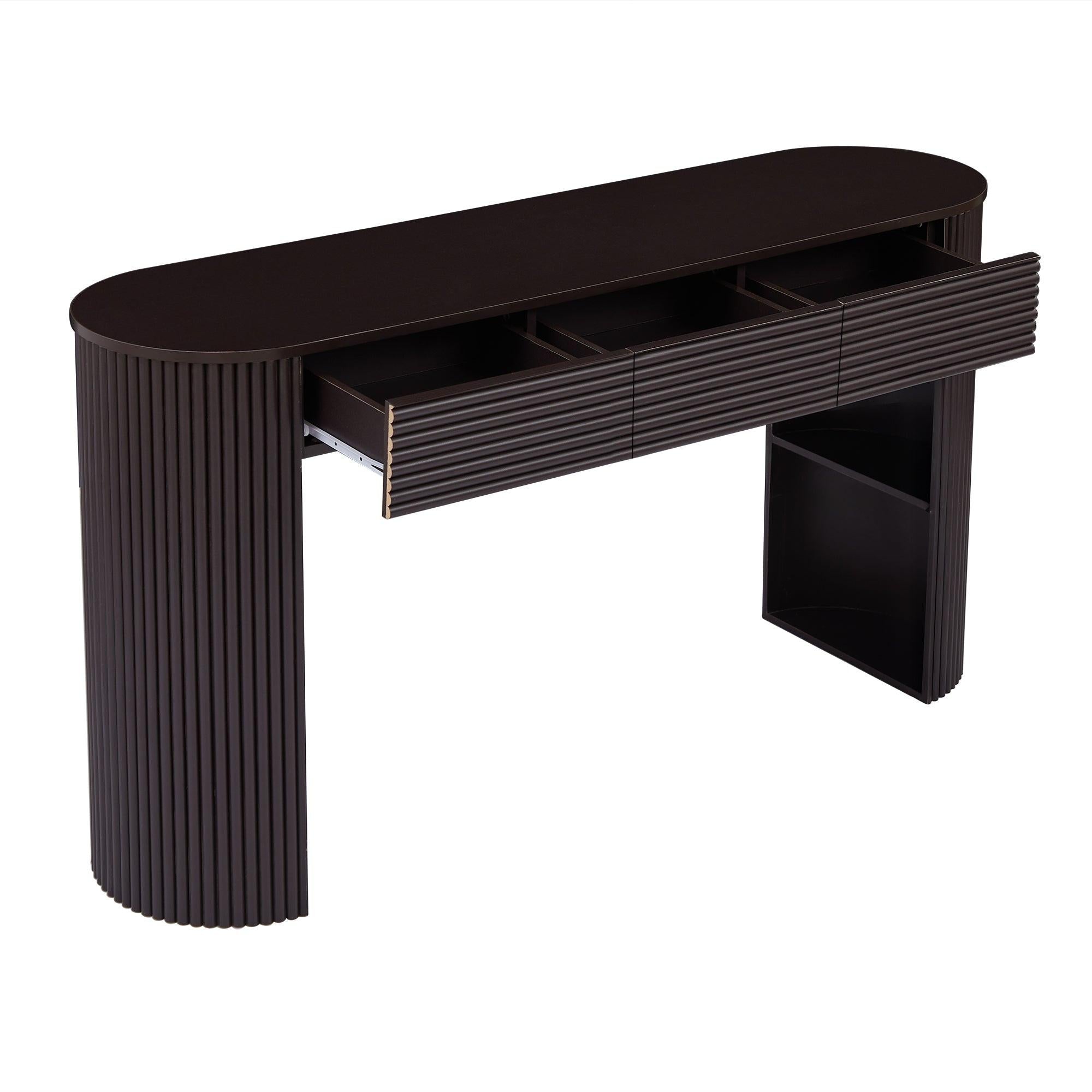 Retro Console Table with Storage for Living Room & Entryway.