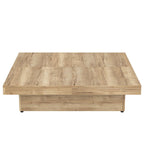 Sliding Top Coffee Table with Storage in Natural Wood Grain.