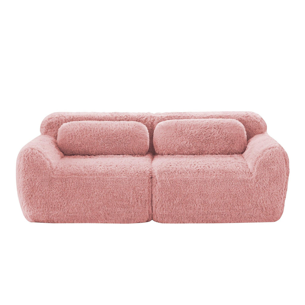 Modular Pink Sofa - 2-Seater Sectional Couch.