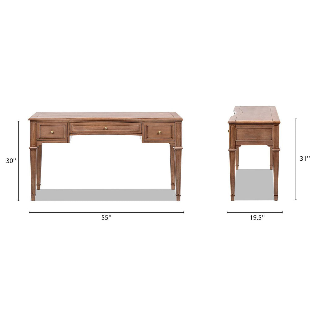 Dauphin 55' Executive Desk Rubber Wood with 3 Drawers.