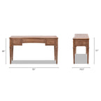 Dauphin 55' Executive Desk Rubber Wood with 3 Drawers.