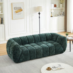 Chenille Foam Sofa - Modern Quilted Design for Comfort.