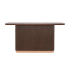 Modern Console Table with Ash Veneer Top and Metal Accent.