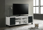 Contemporary Black and White TV Stand with Storage