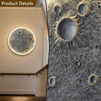 48-Inch Realistic Resin Moon Wall Light – Plug-In Dimmable LED Moon Sconce with Remote Control, 45 W Main & 20 W Night Light, Meteorite Crater Texture, 1.75″ Thick Wall-Mounted Décor for Home & Commer.