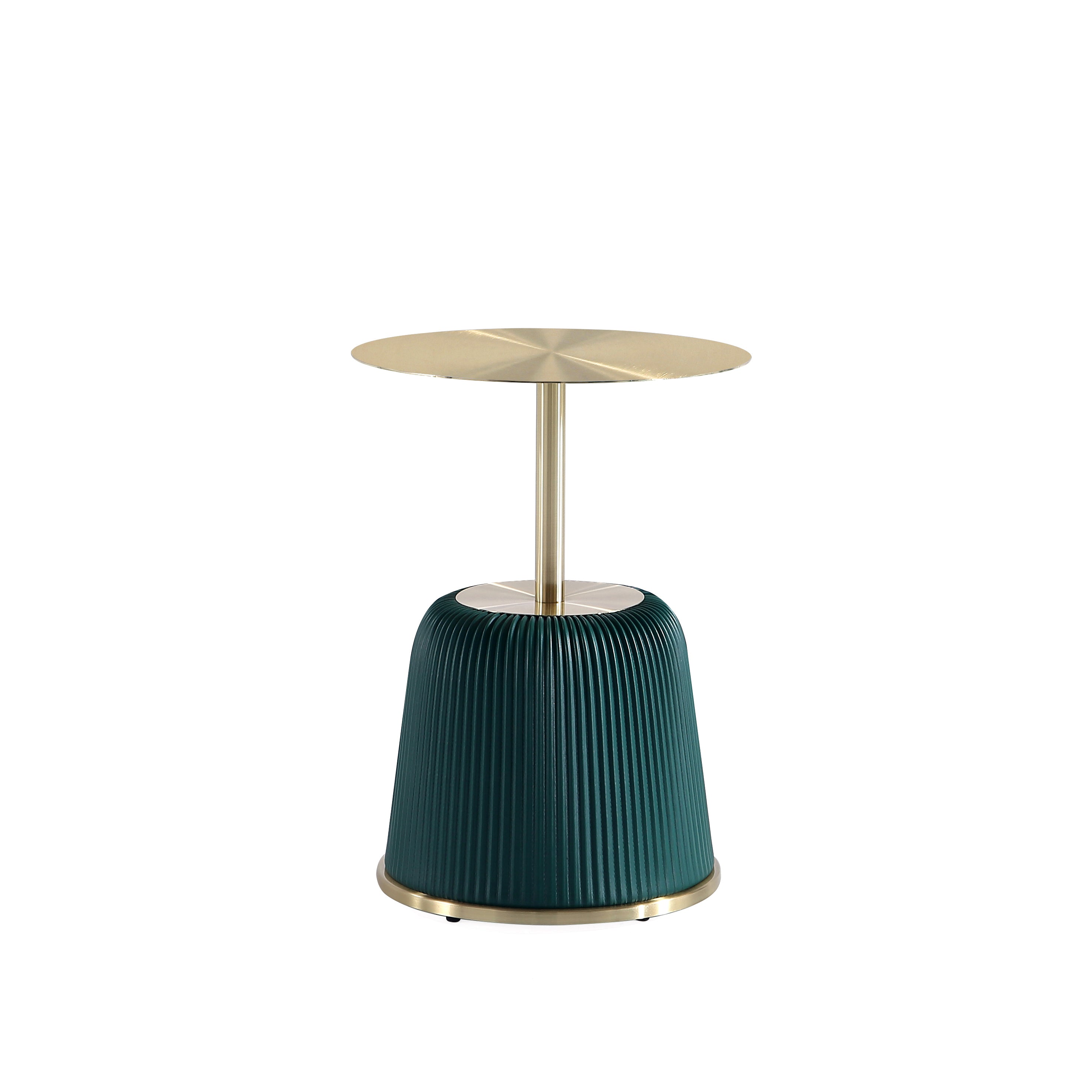 Anderson Metal Top Upholstered End Table in Green