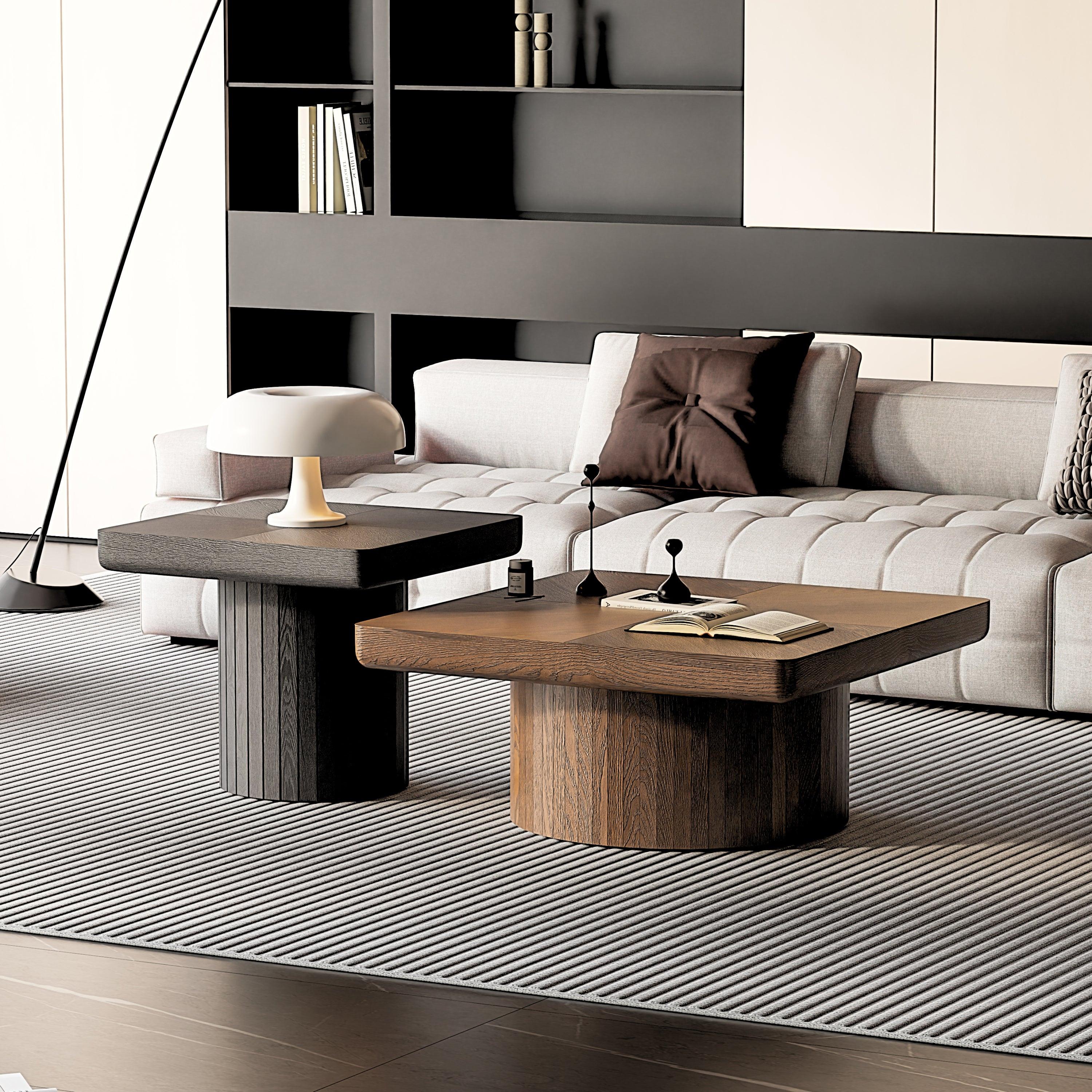 Wood Nesting Coffee Table Set for Versatile Living Room Use.
