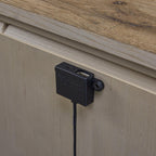 Left Nightstand Oak with USB Charging and Storage.