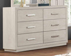 Light Gray Six Drawers Dresser for Bedroom Storage.