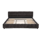 California King Upholstered Bed with Storage - Dark Gray.