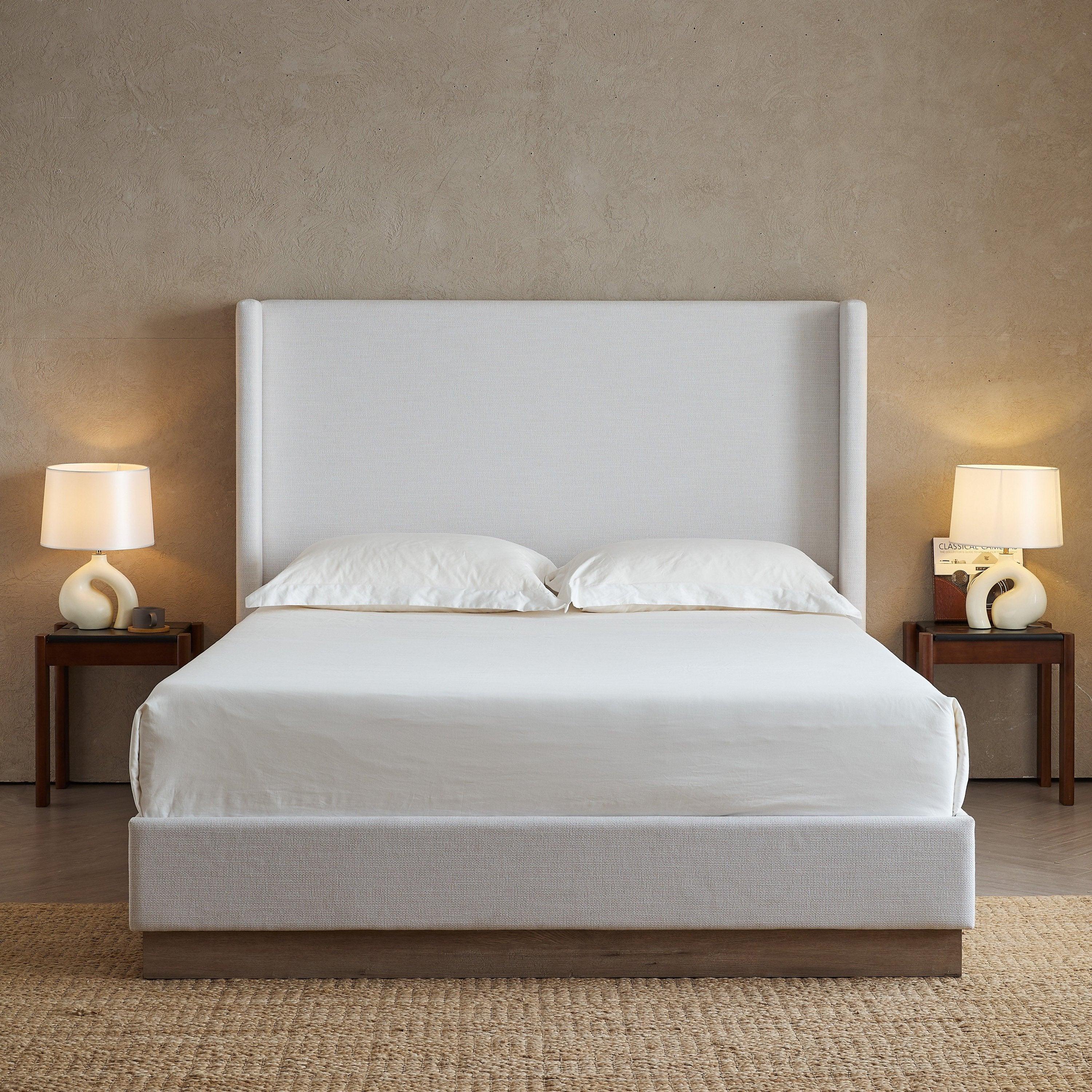 Hosford Upholstered Wingback Bed Queen Size.