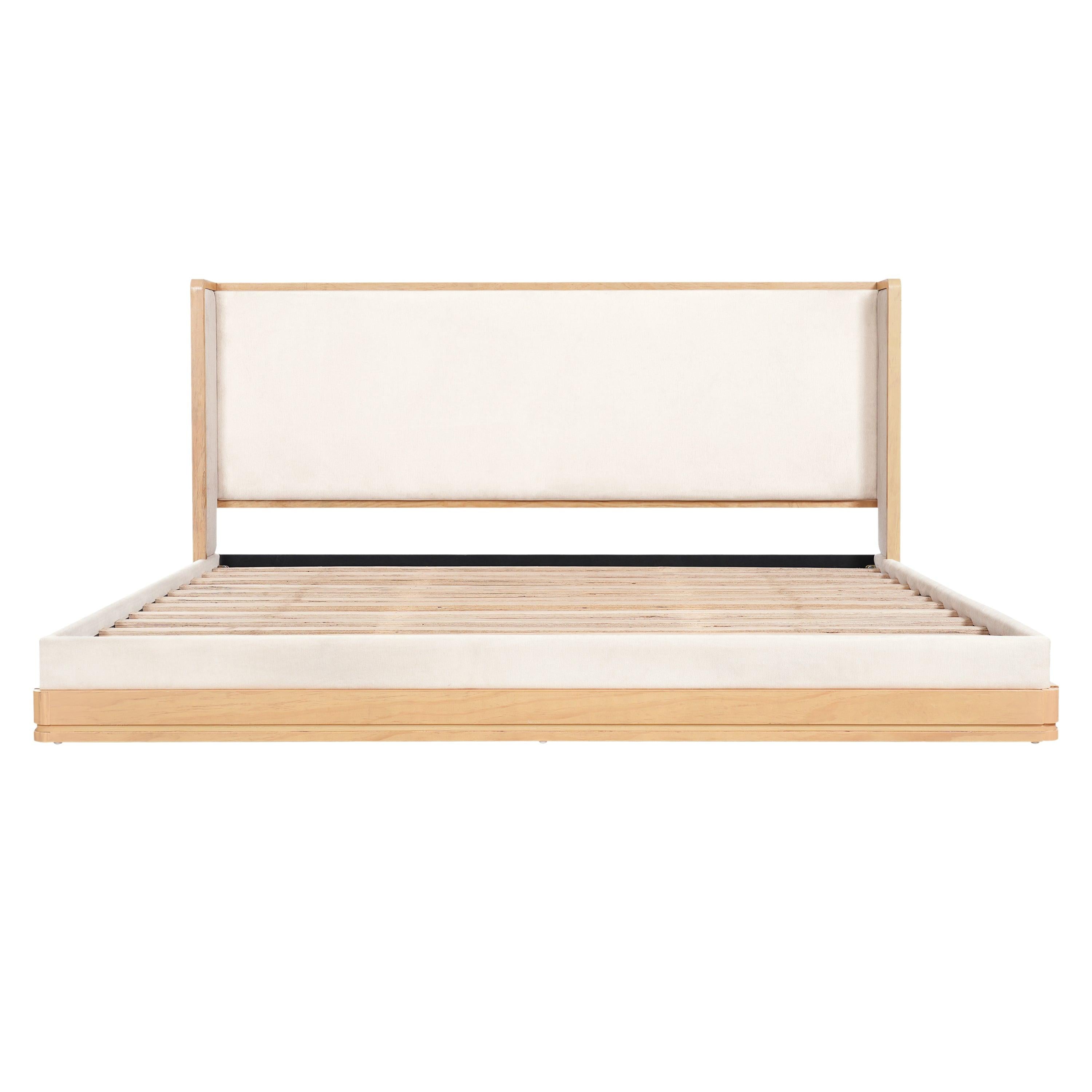 Mid-Century Modern Platform Bed in King Size.