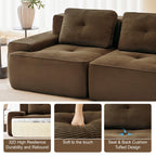 Modular Sectional Sofa for Living Room - 6-Seater V Shaped Couch.