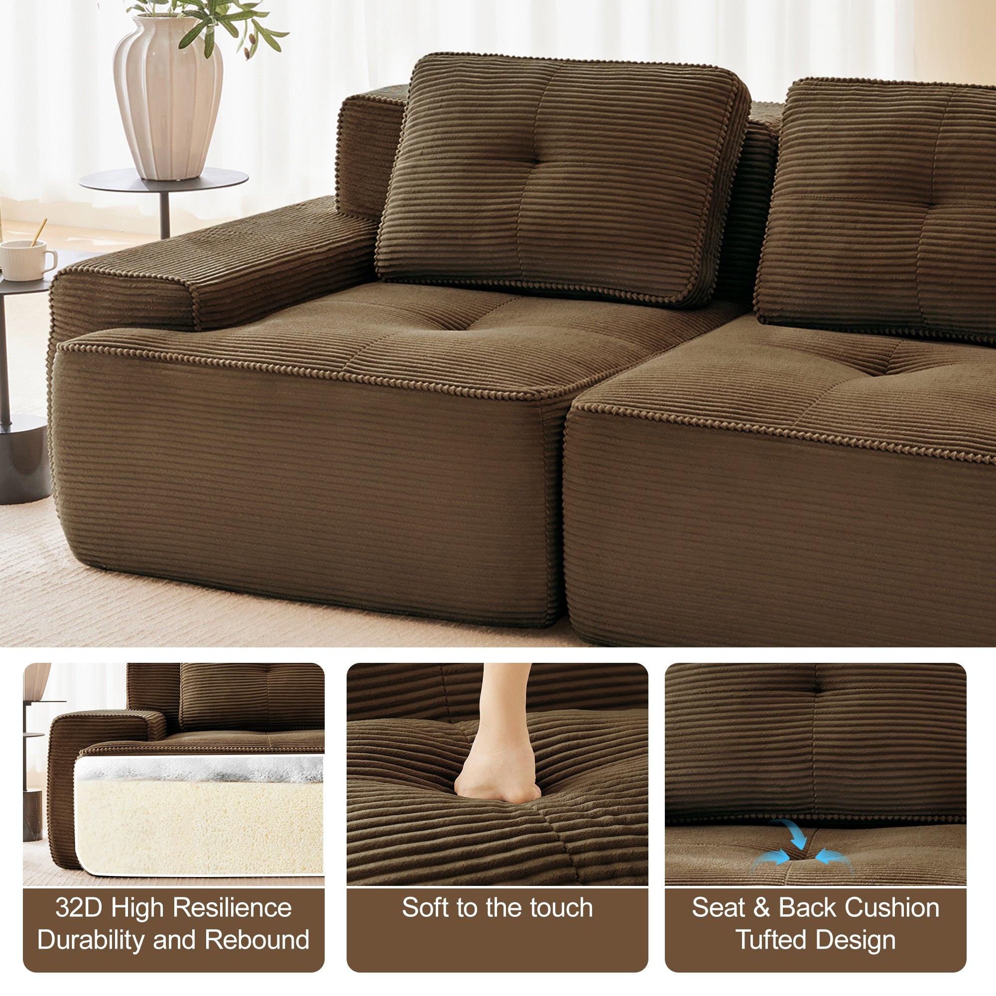 Modular Sectional Sofa for Living Room - 6-Seater V Shaped Couch.