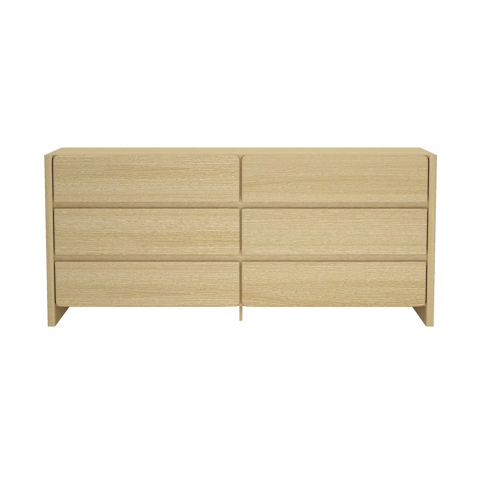 Linda 72' Dresser in Natural Oak (6-Drawer)