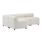 Evelyn 83 in. modular L shaped chenille sectional sofa with 4-piece free combination design in cream color, ideal for modern living rooms.