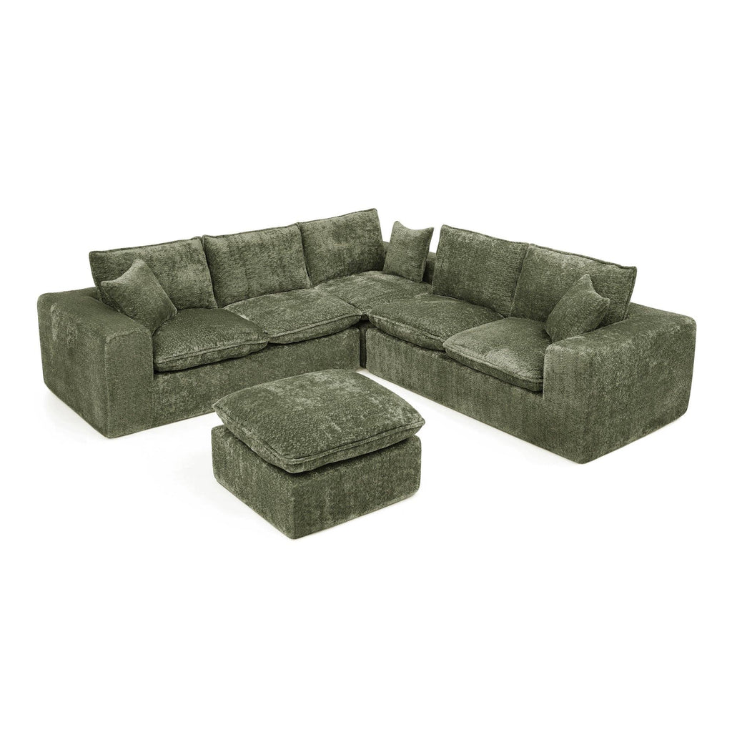 107'' L-shaped Sectional Sofa with Moveable Ottoman.