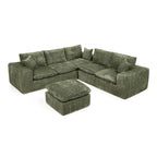 107'' L-shaped Sectional Sofa with Moveable Ottoman.