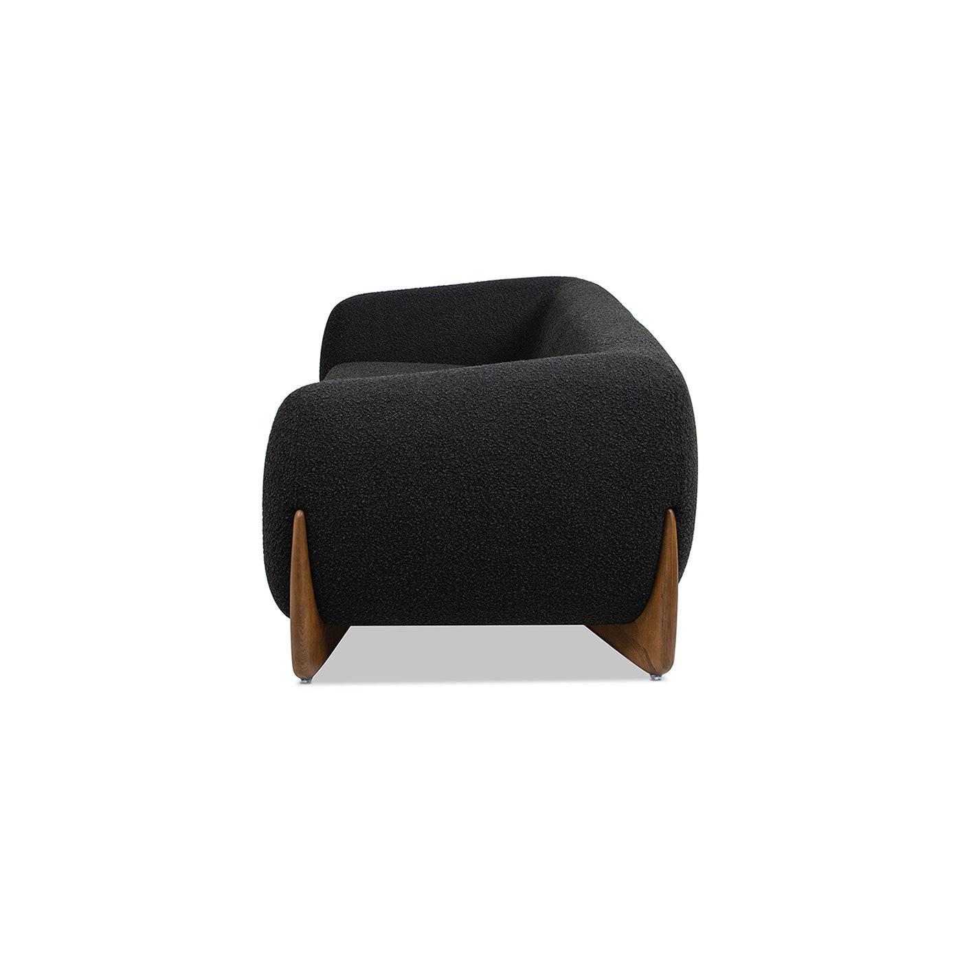 Alpine Sherpa Sofa in Black Boucle - 90.5 Inch.