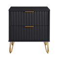 Dumbo 20' Fluted Nightstand in Black (2-Drawer)