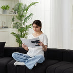 Curved Sectional Sofa with 6 Pillows for Any Room.
