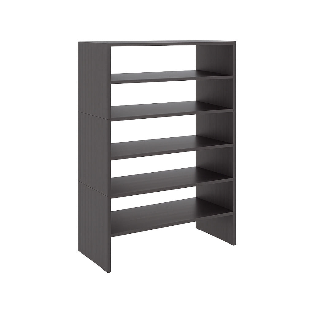 Wenge Particle Board 4-Shelf Modern Shoe Rack for Entryway