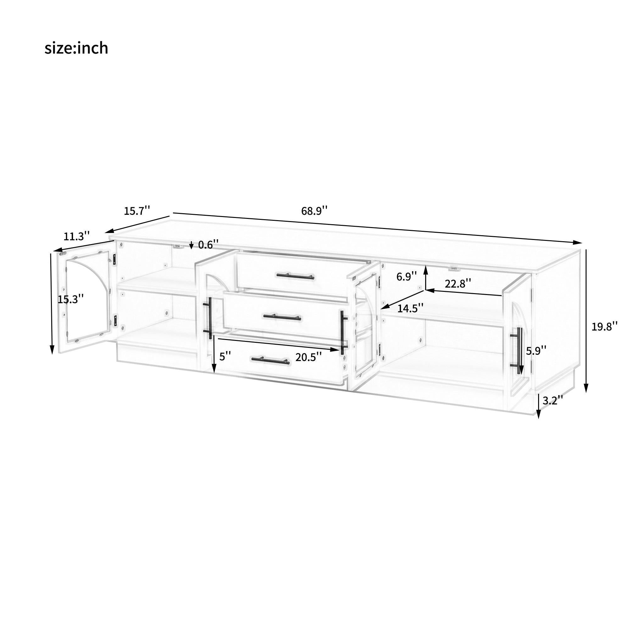 68.9'' Modern Minimalist TV Stand for TVs up to 75 Inches.