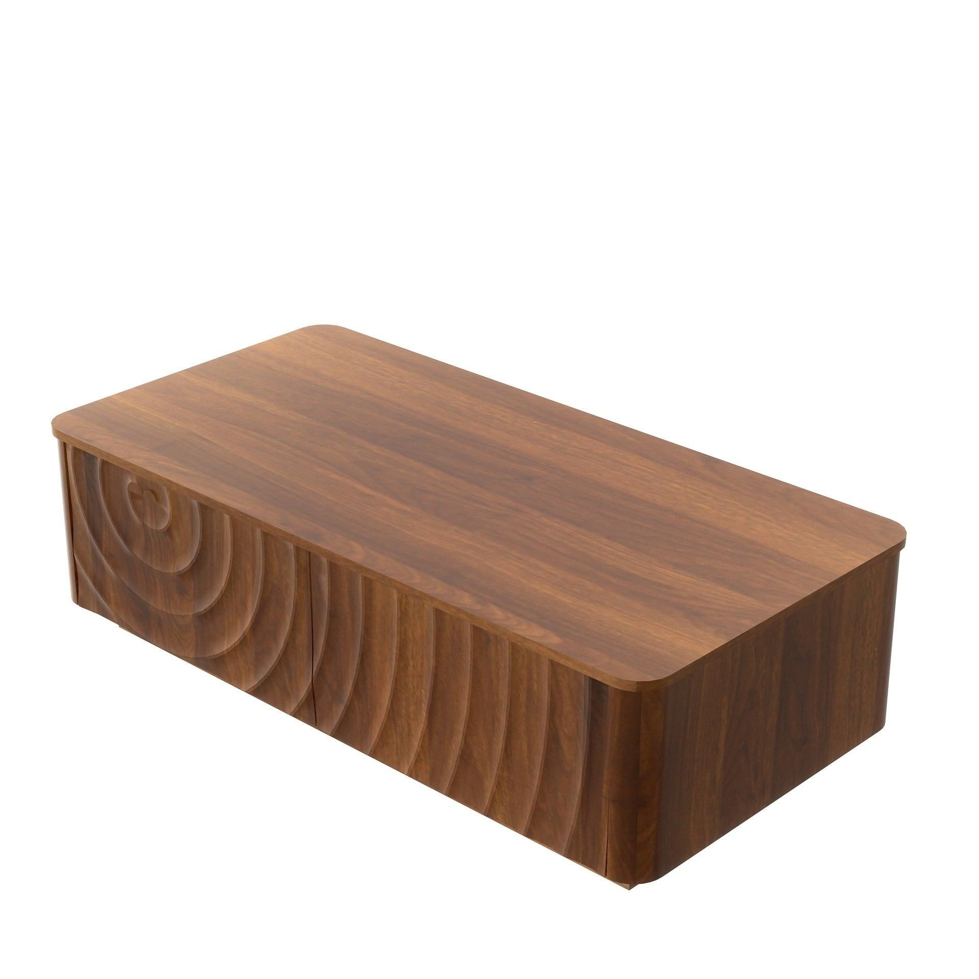 Mid Century Coffee Table with Storage and Unique Design.