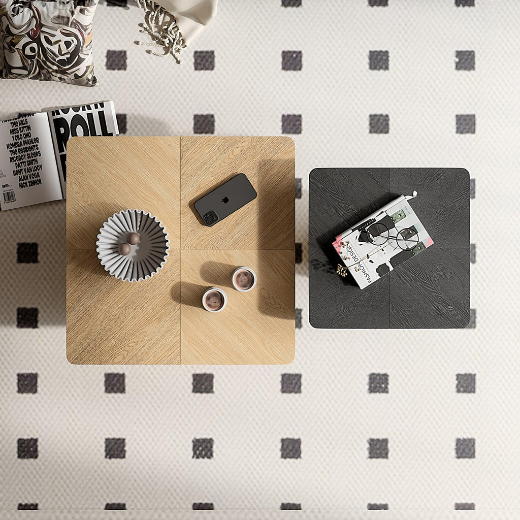 Modern Wood Nesting Coffee Table Set for Living Room.