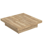 Sliding Top Coffee Table with Storage in Natural Wood Grain.