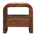 Darcy Chestnut Nightstand with Drawer and open shelf