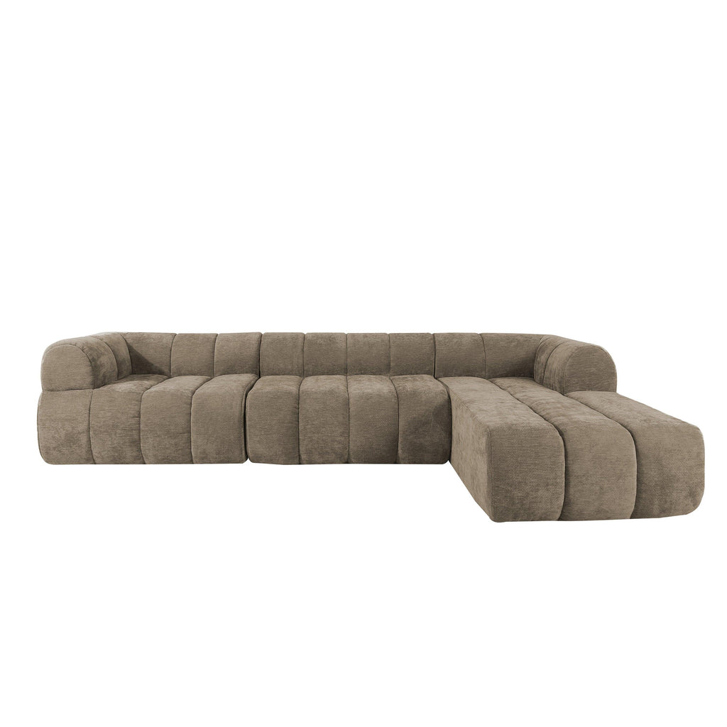 122' Modern L-Shaped Sectional Sofa with Chaise Lounge.