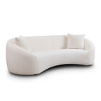 Modern design white 3-seater curved sofa with soft texture and ergonomic shape for contemporary home decor.
