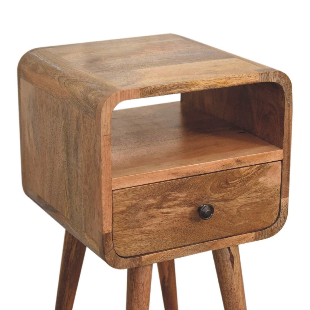 Mini Oakish Curve Open nightstand.