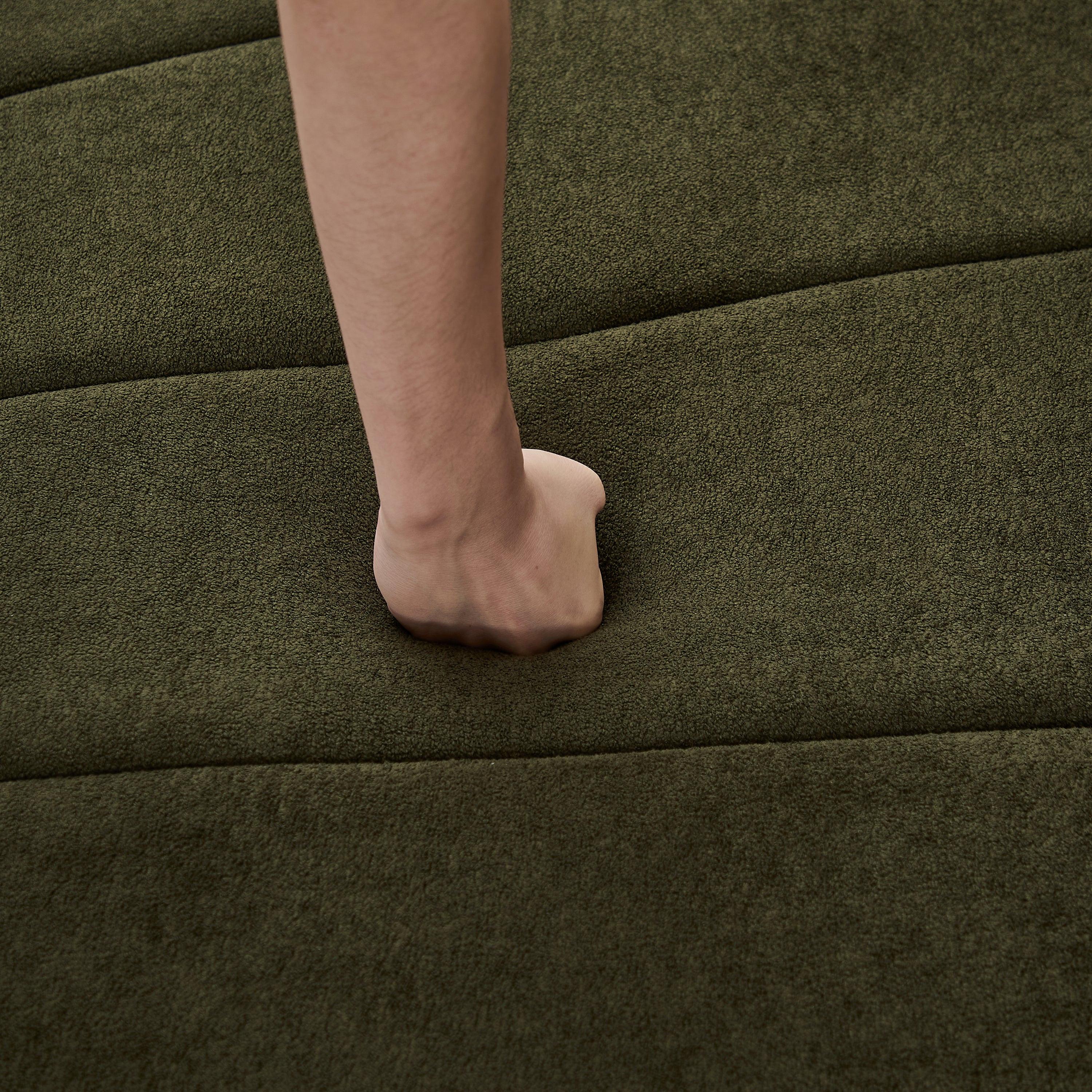 Modular Chenille Sectional Sofa with 2 Pillows.
